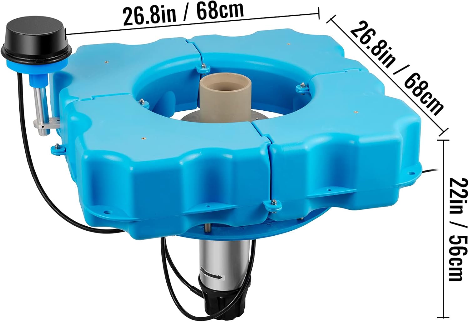 Lake Fountain with 110V 1/2 HP Motor Aerating Pond Fountain with 50ft Cord B73078