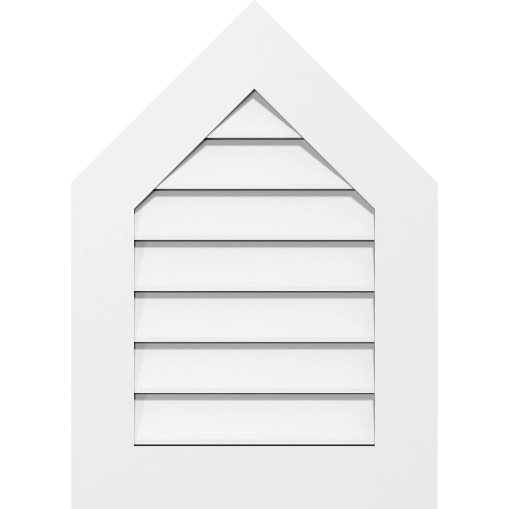 36x22W x 40x22H Peaked Top Surface Mount PVC Gable Vent 9/12 Pitch Q8216