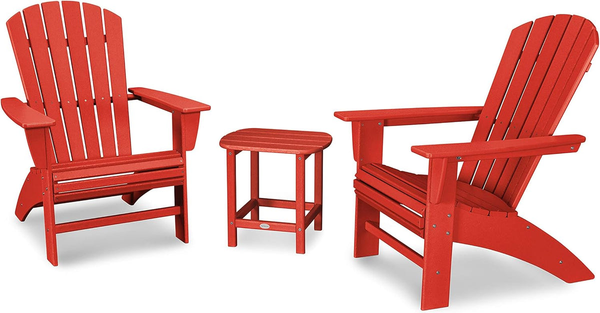 3-Piece Curveback Adirondack Chair Set with Side Table D25601