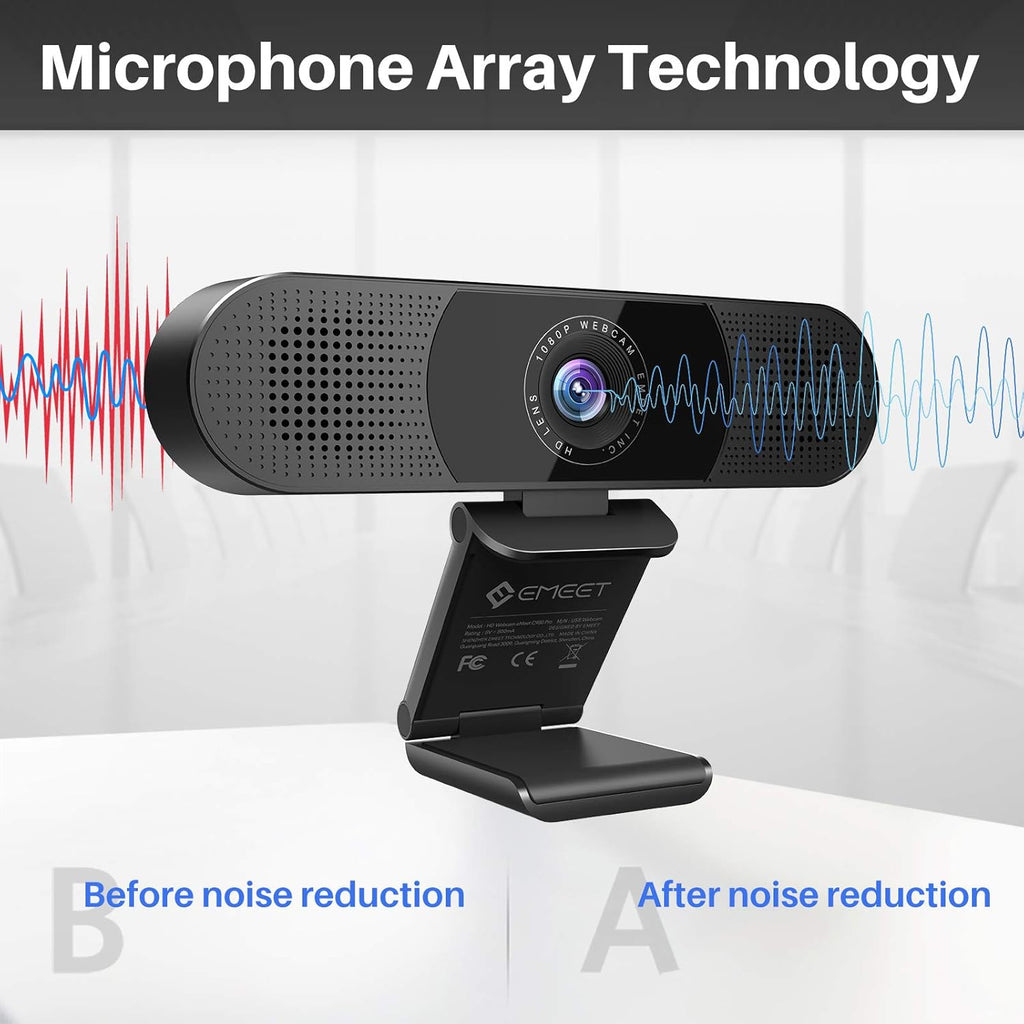 1080P Webcam with Microphone and Speakers F90253