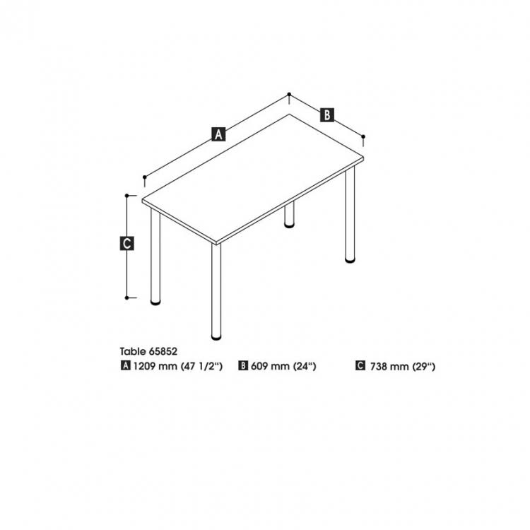 24x22 x 48x22 Table with Square Metal Legs in Black M2952