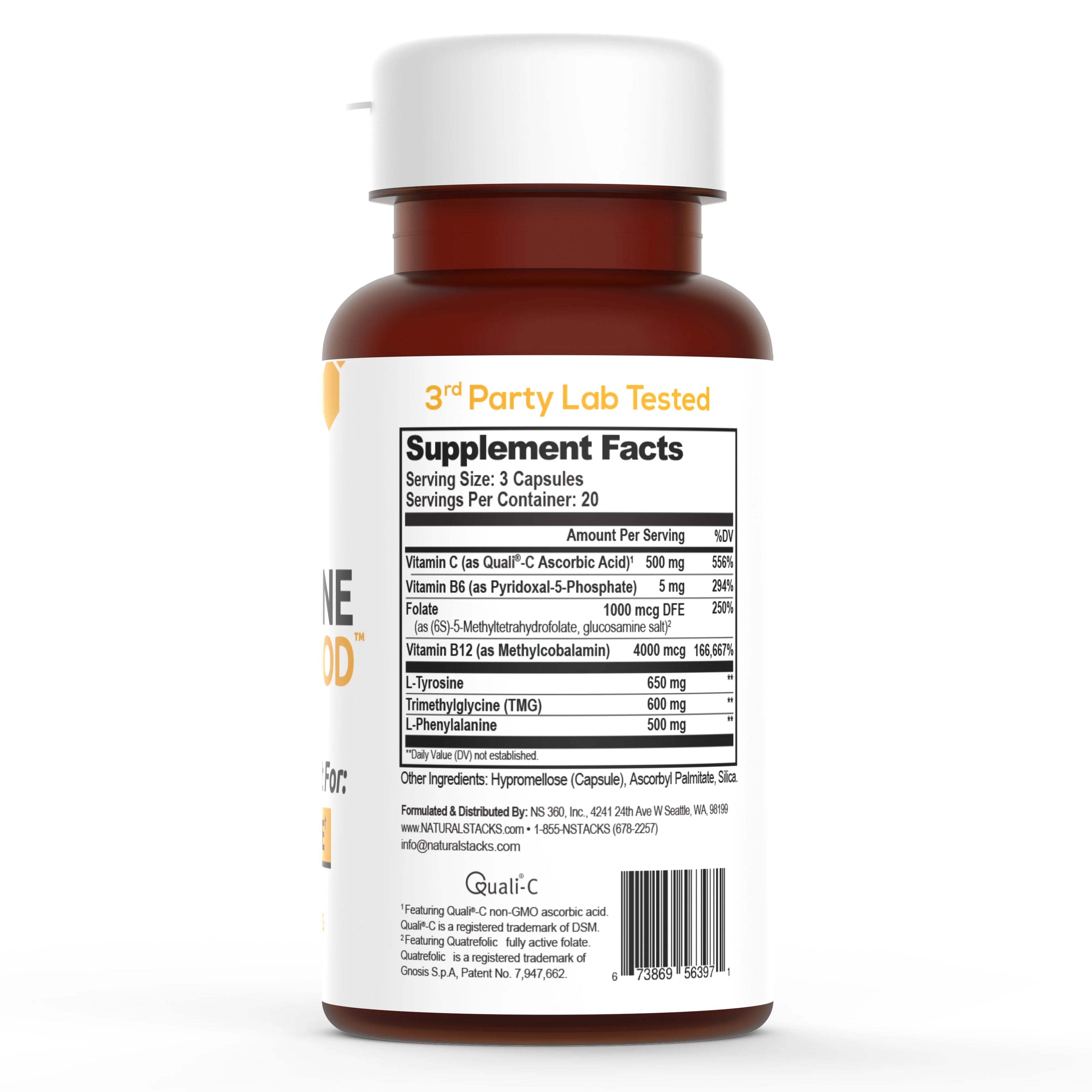 Dopamine Focus Supplement with L-Tyrosine, 60 Capsules O36965