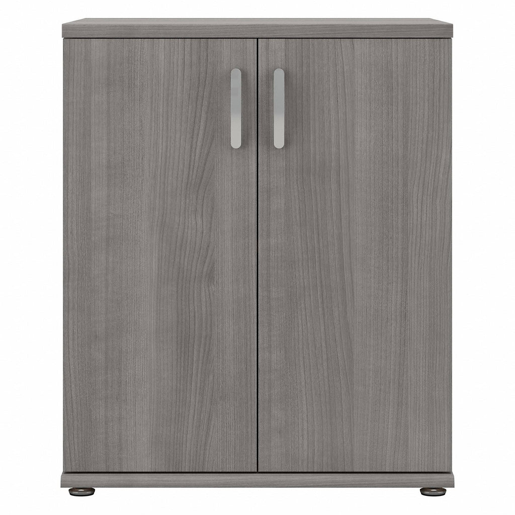 White Floor Storage Cabinet with Doors and Shelves R80519