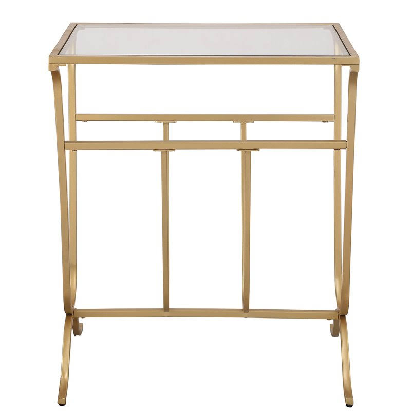 Gold Glass Top Accent Table S114