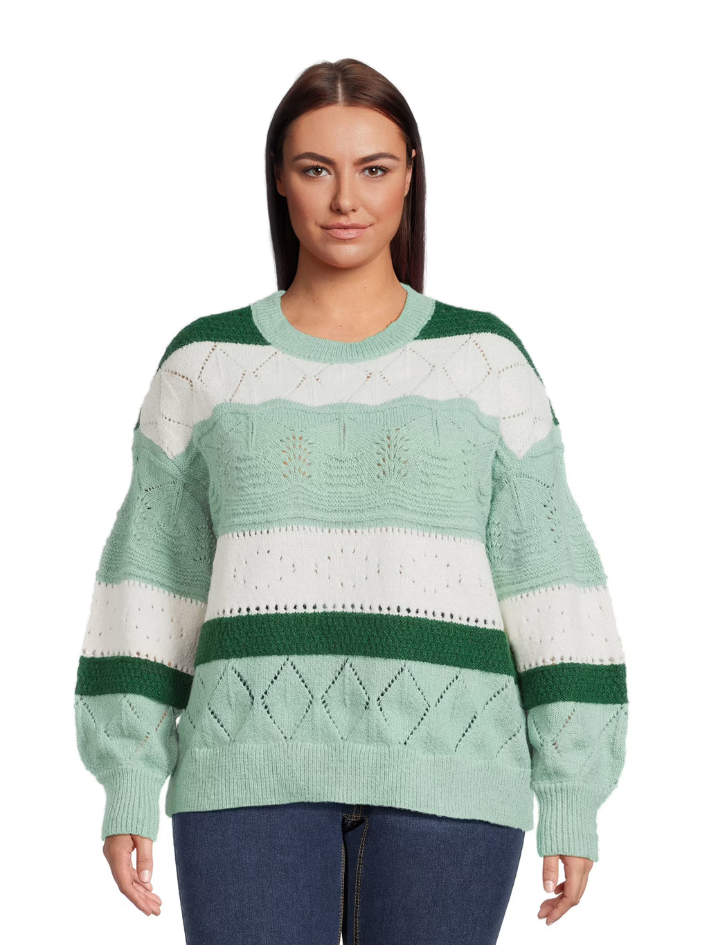 Lightweight Pointelle Pullover Sweater L1289