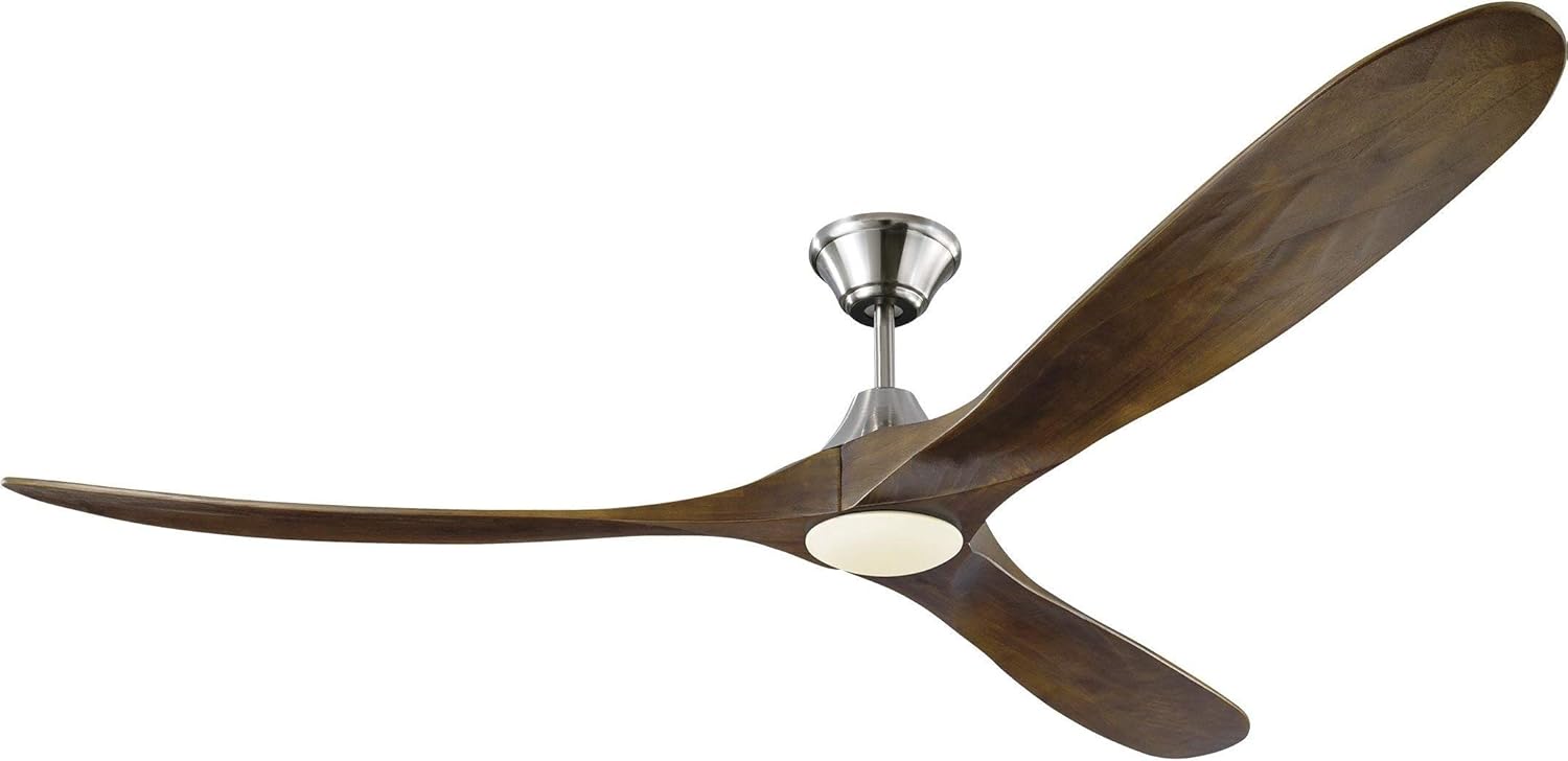 Brushed Steel 52 Ceiling Fan with LED Light and Hand Remote Control L977663