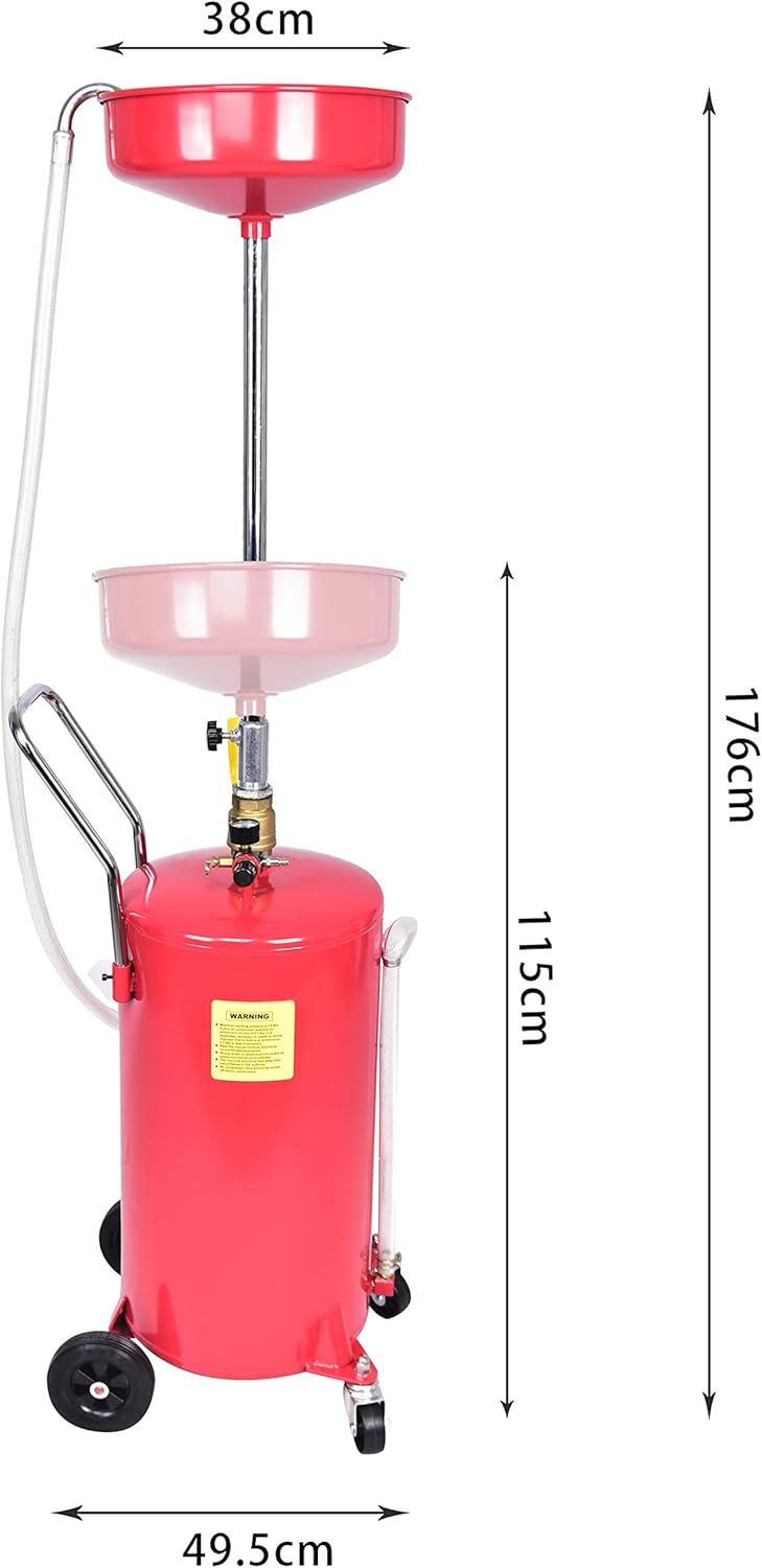 18 Gallon Portable Oil Lift Drain with Oil Pan Funnel S7718