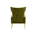 Olive Green Velvet Wingback Armchair with Rose Golden Legs A21873