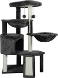Darkgray Cat Tree with Cat Condo and Two Hammocks W428