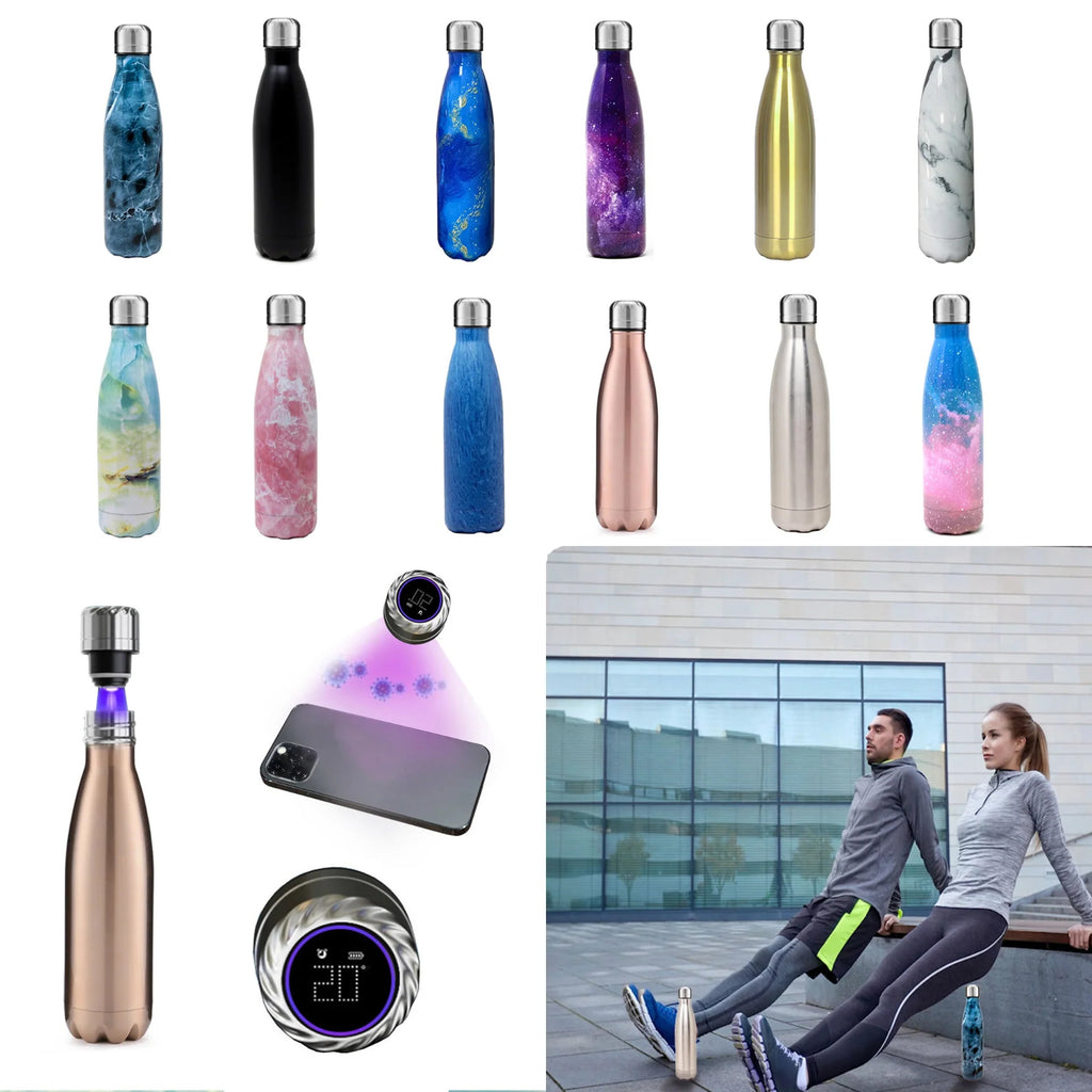 UV Water Bottle With Temp Cap B819685