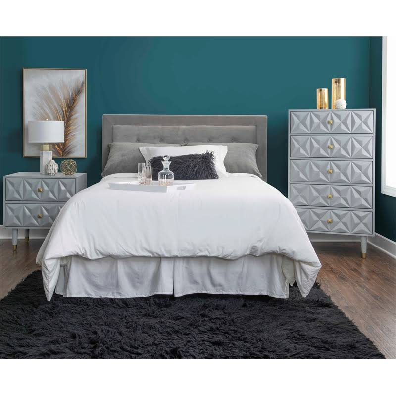 Gray Wood Five Drawer Chest D37708