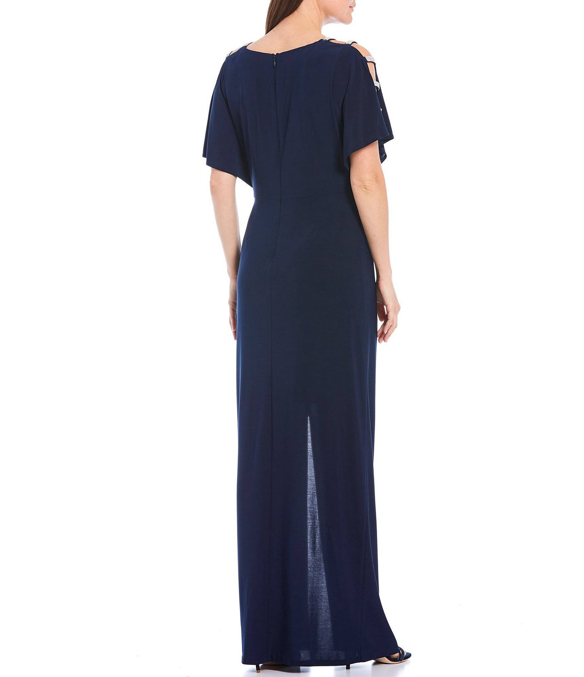 Embellished Sleeve Knot Front Gown - Pink - 6 B333609