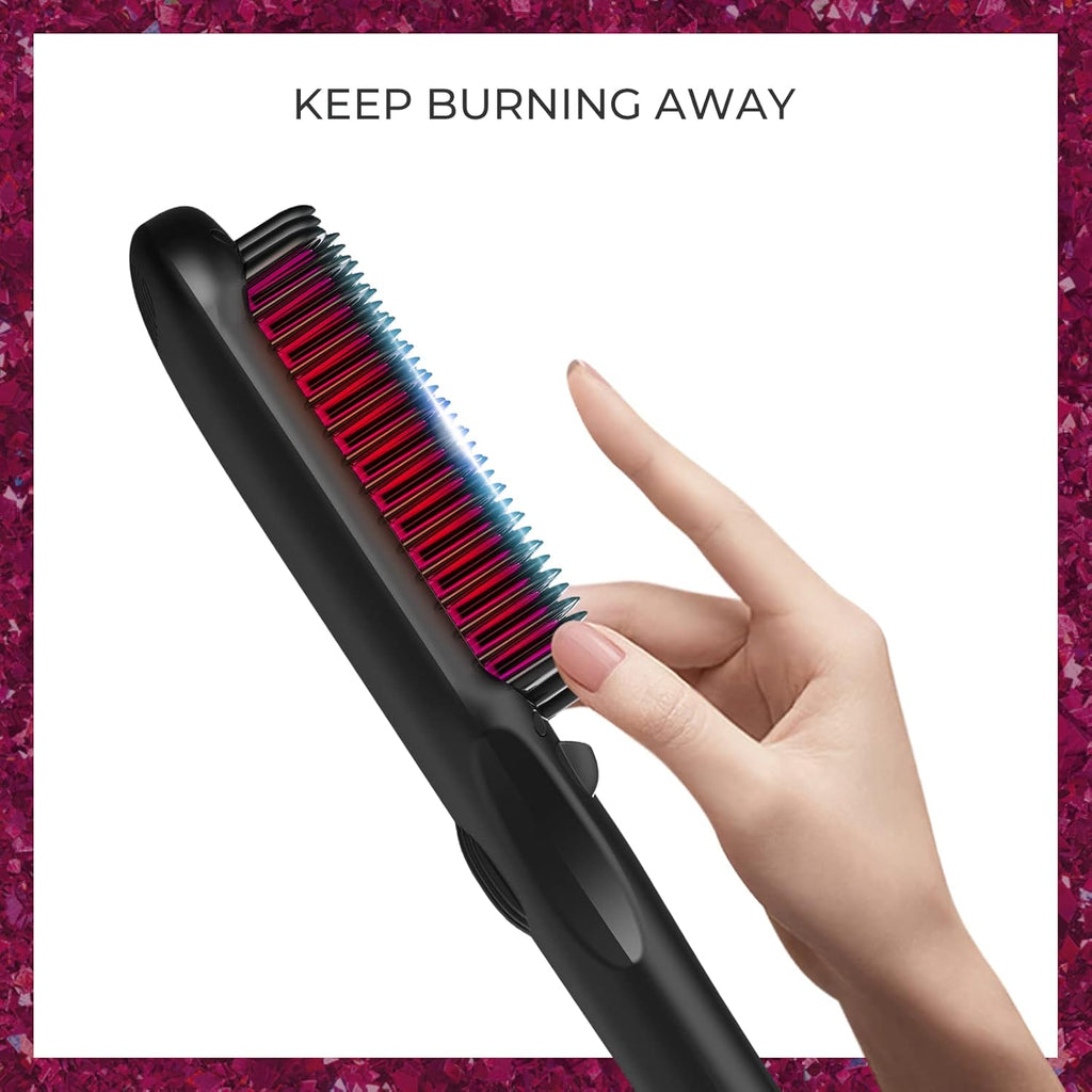 Ionic Hair Straightener Brush with 16 Heat Levels, Pack of 2 V8864