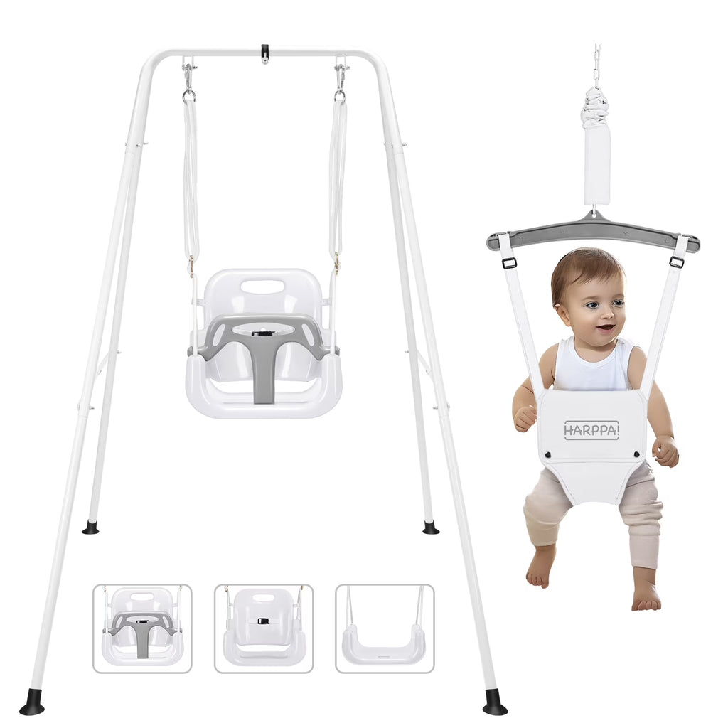 White Foldable Toddler Swing Set E120
