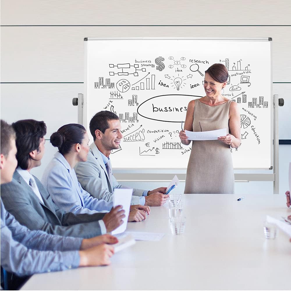 36 x 72 Inch Rolling Double Sided Magnetic Whiteboard O202761
