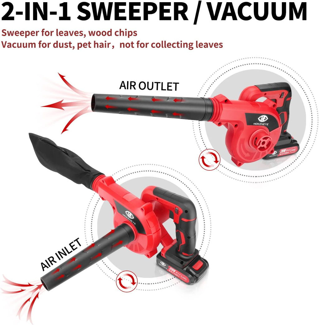 20V Cordless Leaf Blower with Rechargeable Battery, 3 Variable Speeds 150 MPH Max, Pack of 2 P553801