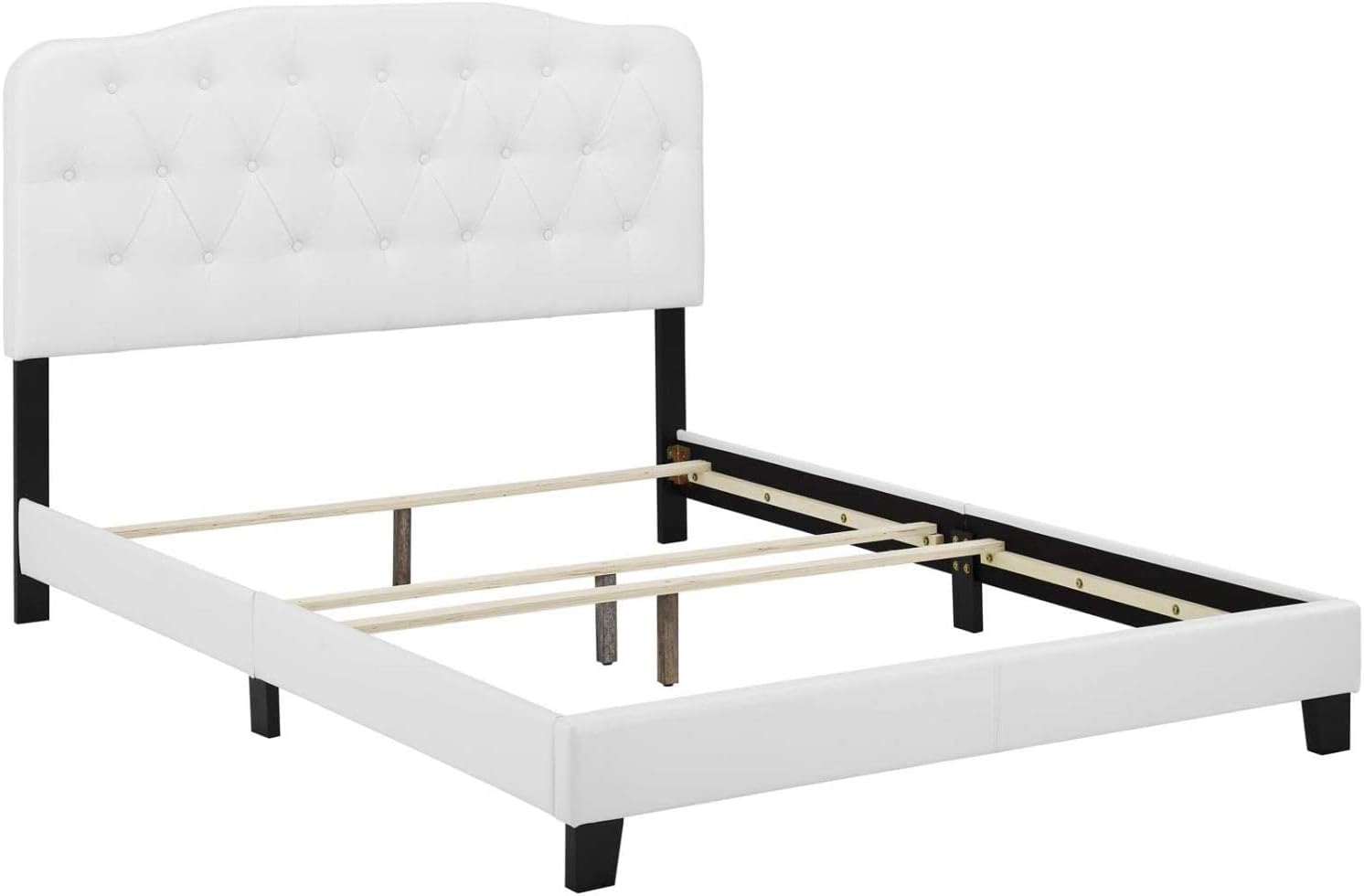 Twin Faux Leather Bed in White Finish G756810