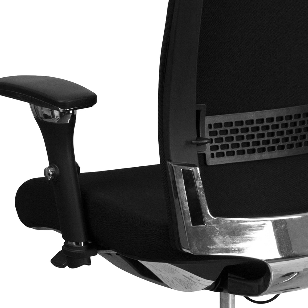 Black Fabric Ergonomic Office Chair with Seat Slider K861
