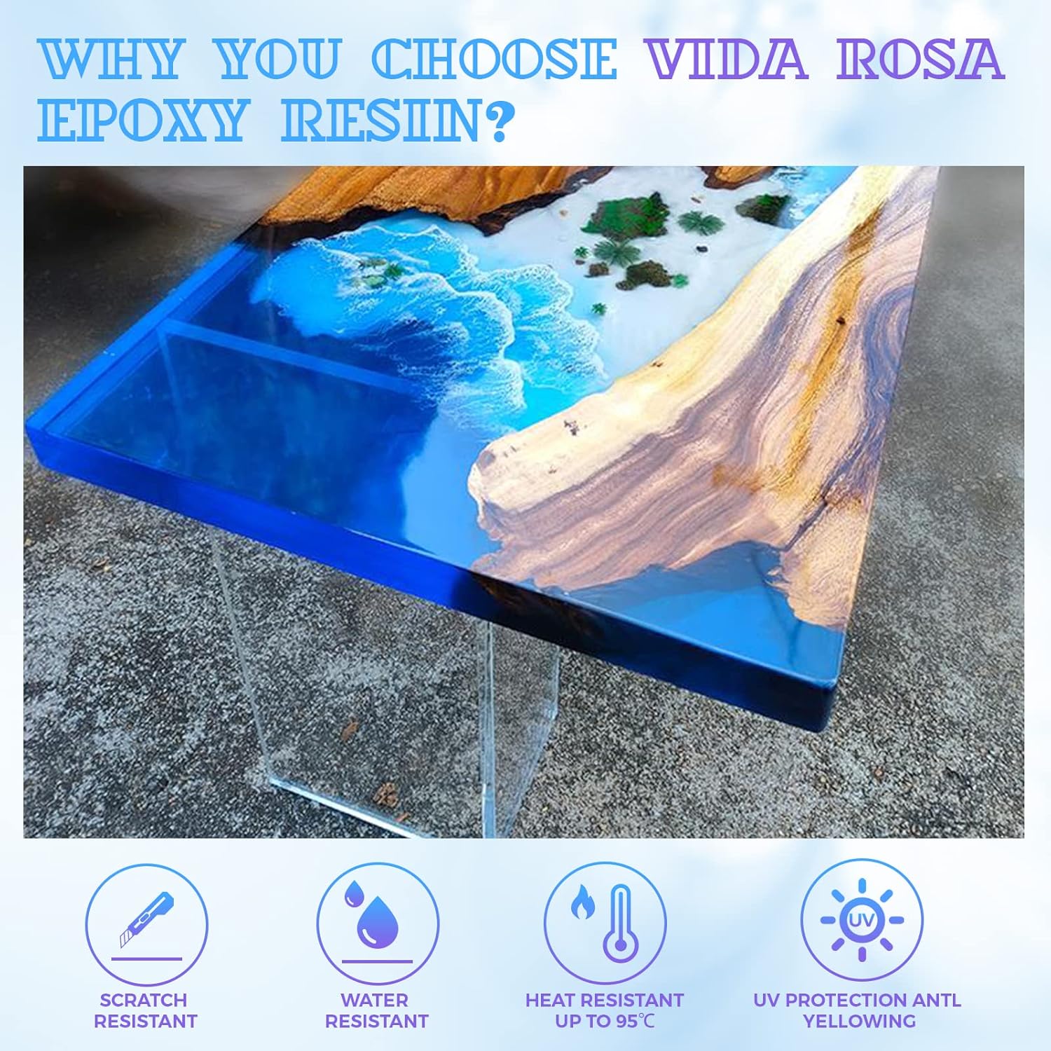 600ml Epoxy Resin Kit with Molds, Dried Flower, Gloves, Measuring Cup, Wooden Sticks U27726