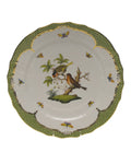 Herend Rothschild Bird Green Border Service Plate Motif 10 N526