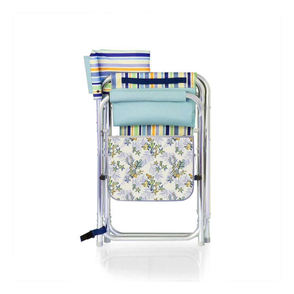 Sky Blue Sports Chair with Multi Stripe Pattern G9415