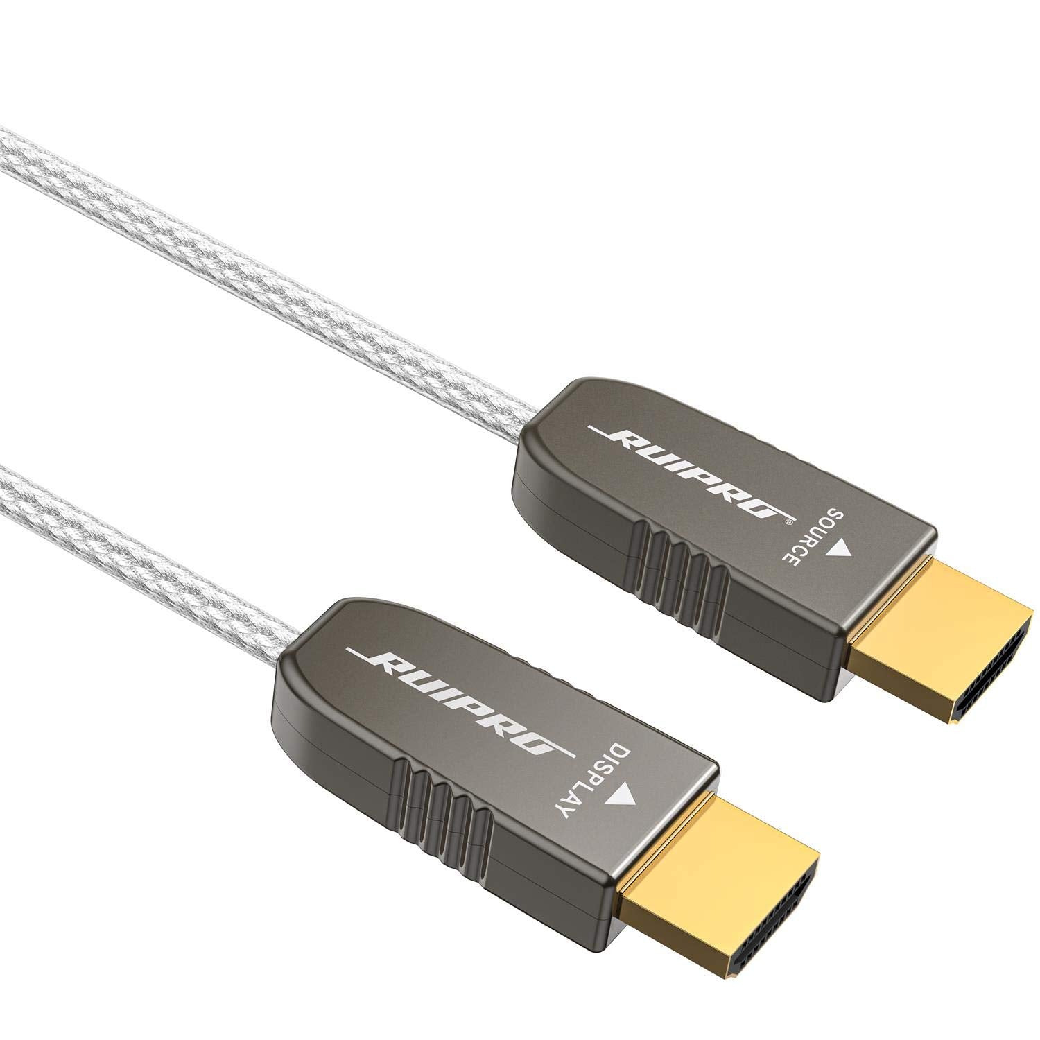 HDMI Ultra Thin Fiber Optic Cable 6ft 4K 60Hz HDMI 2.0b High Speed 18Gbps Pack of 2 E67908