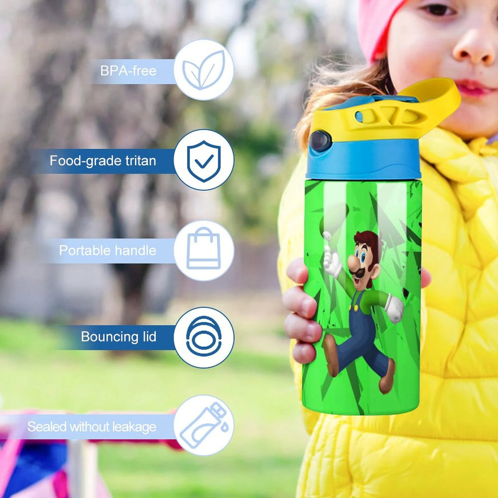 Insulated Stainless Steel Water Bottle with Straw F604143