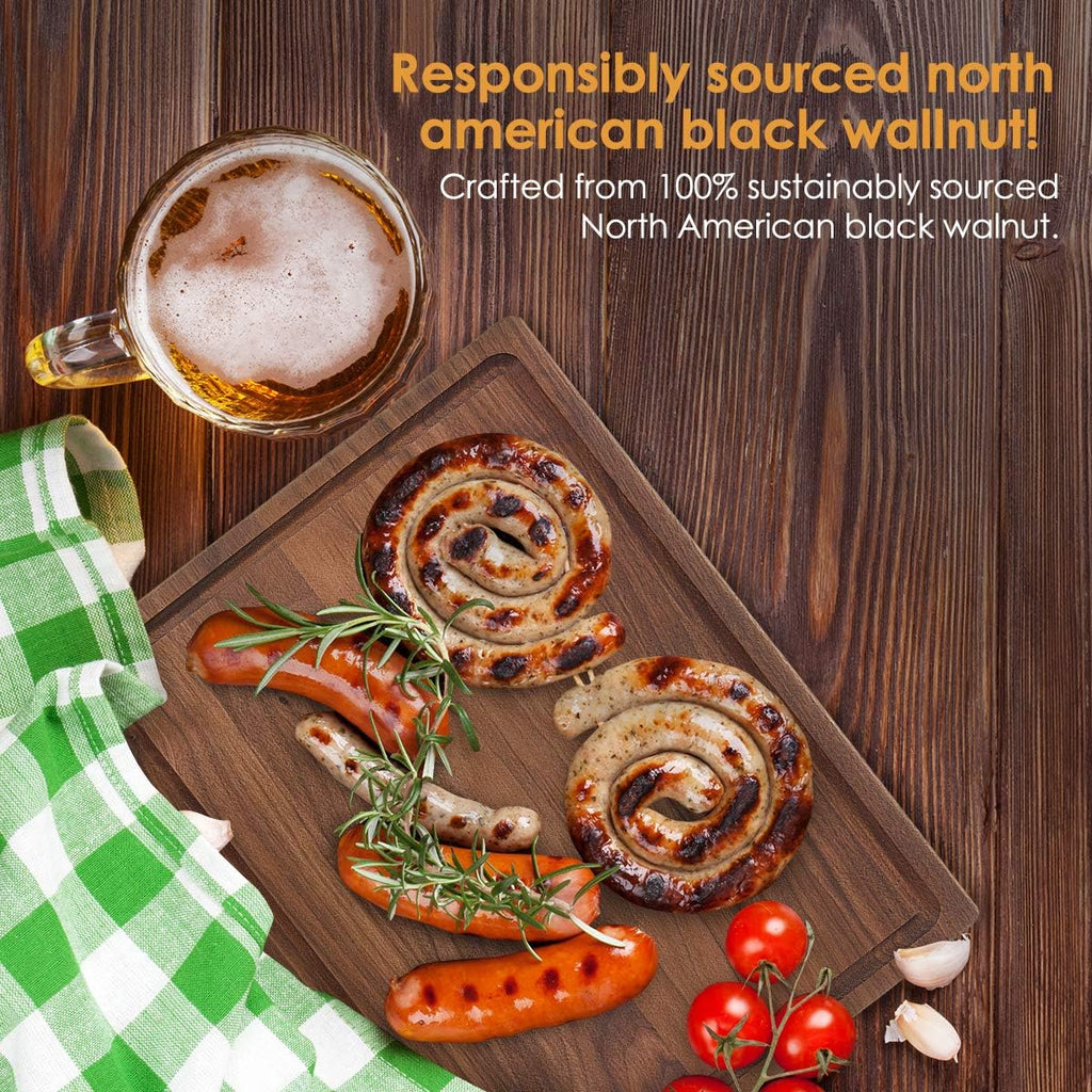 Walnut Wood Cutting Board with Juice Groove, Pack of 2 Y496784