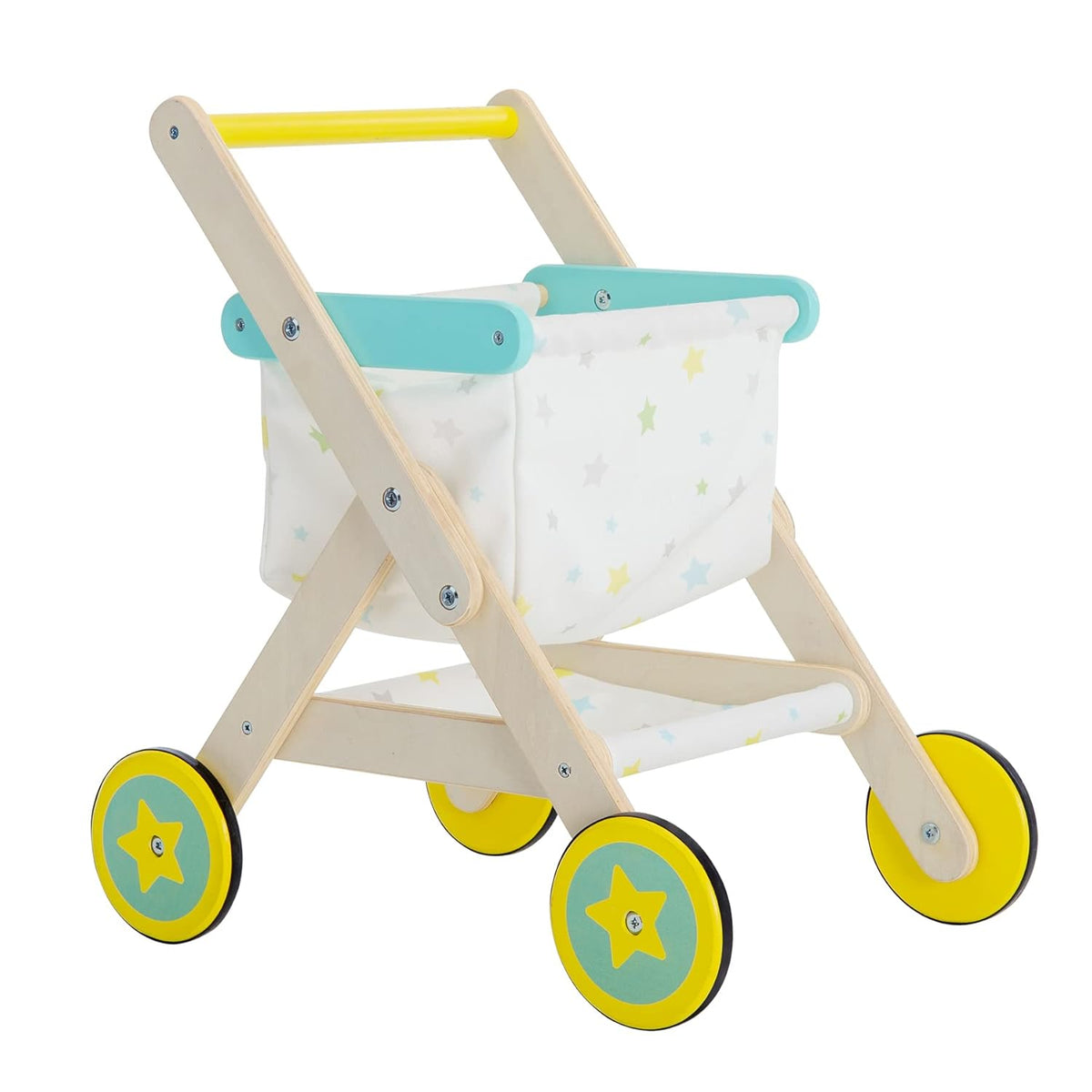 Kids Wooden Push Walker & Shopping Cart 2-in-1 O45743