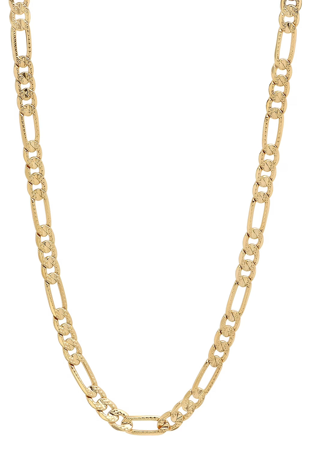 14k Yellow Gold Plated Figaro Choker Chain Necklace, 16 inches W545779