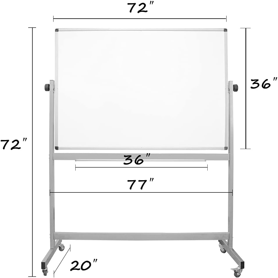36 x 72 Inch Rolling Double Sided Magnetic Whiteboard O202761