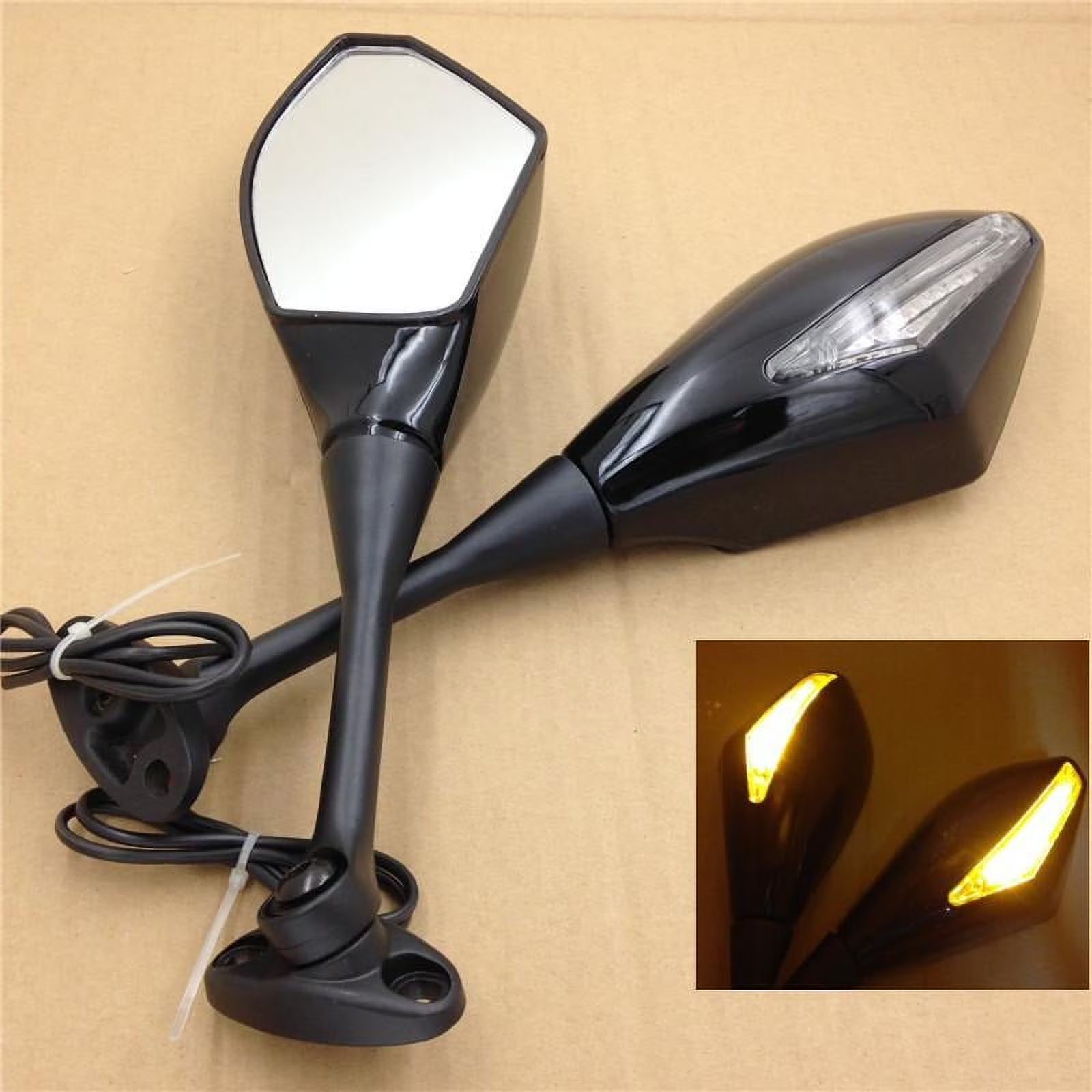Turn Signal Mirrors For Honda CBR 600RR CBR1000RR Gloss Black Q863919