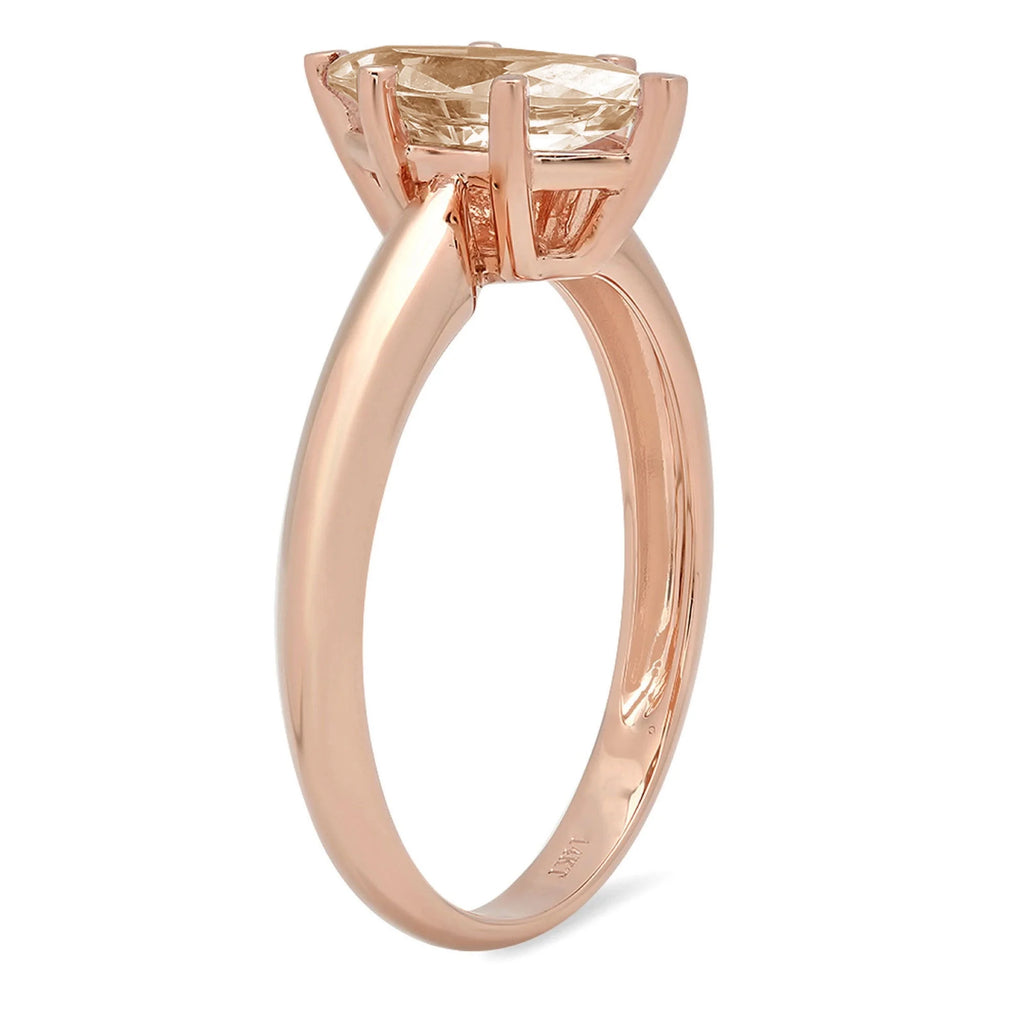 18k Rose Gold Champagne Simulated Diamond Ring F317