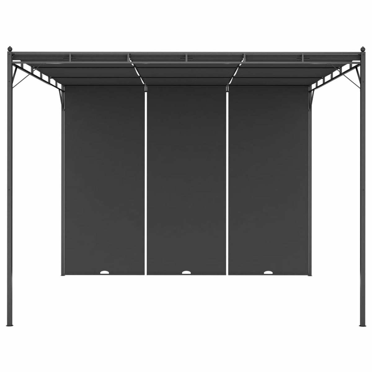 Garden Gazebo with Side Curtain Steel Frame Sun Shade Shelter 118.1 x 118.1 x 88.6 Inches I5131