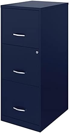 3 Drawer Metal Vertical File Cabinet in Navy H703
