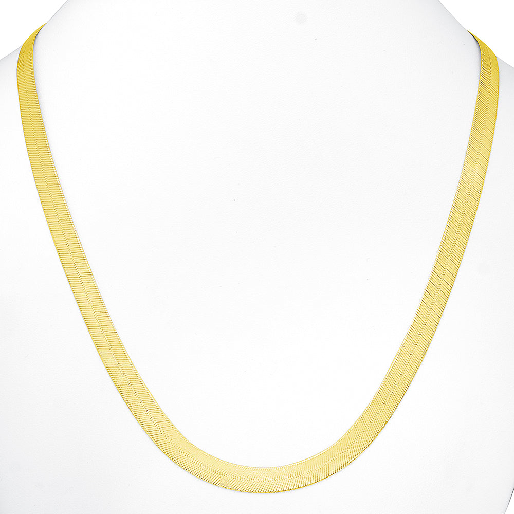 10k Yellow Gold Herringbone Chain Necklace 16" - 24" B55854
