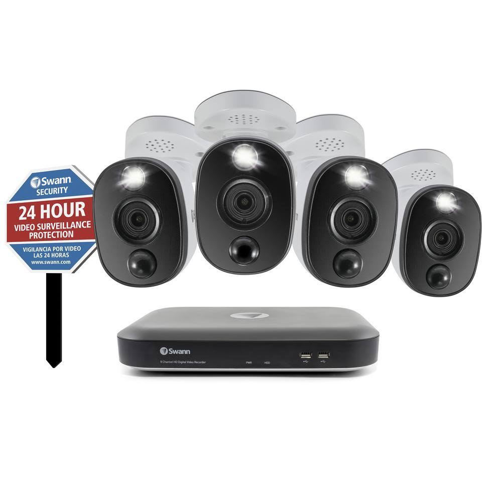 4 Camera 8 Channel 4K Ultra HD DVR Security System with 4 Bullet Cameras P2568