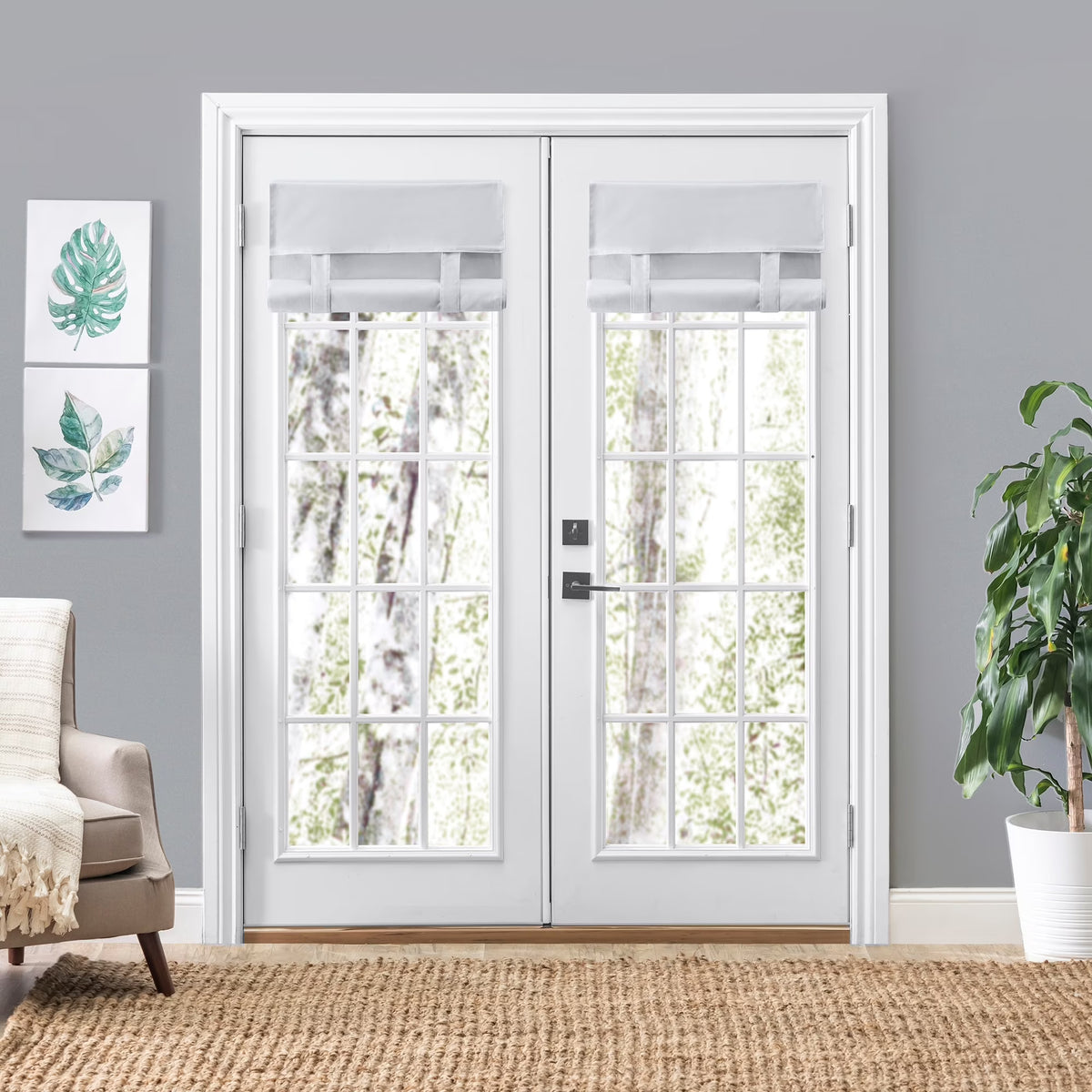 French Door Harmony Shade - 25"X70" Gray G101