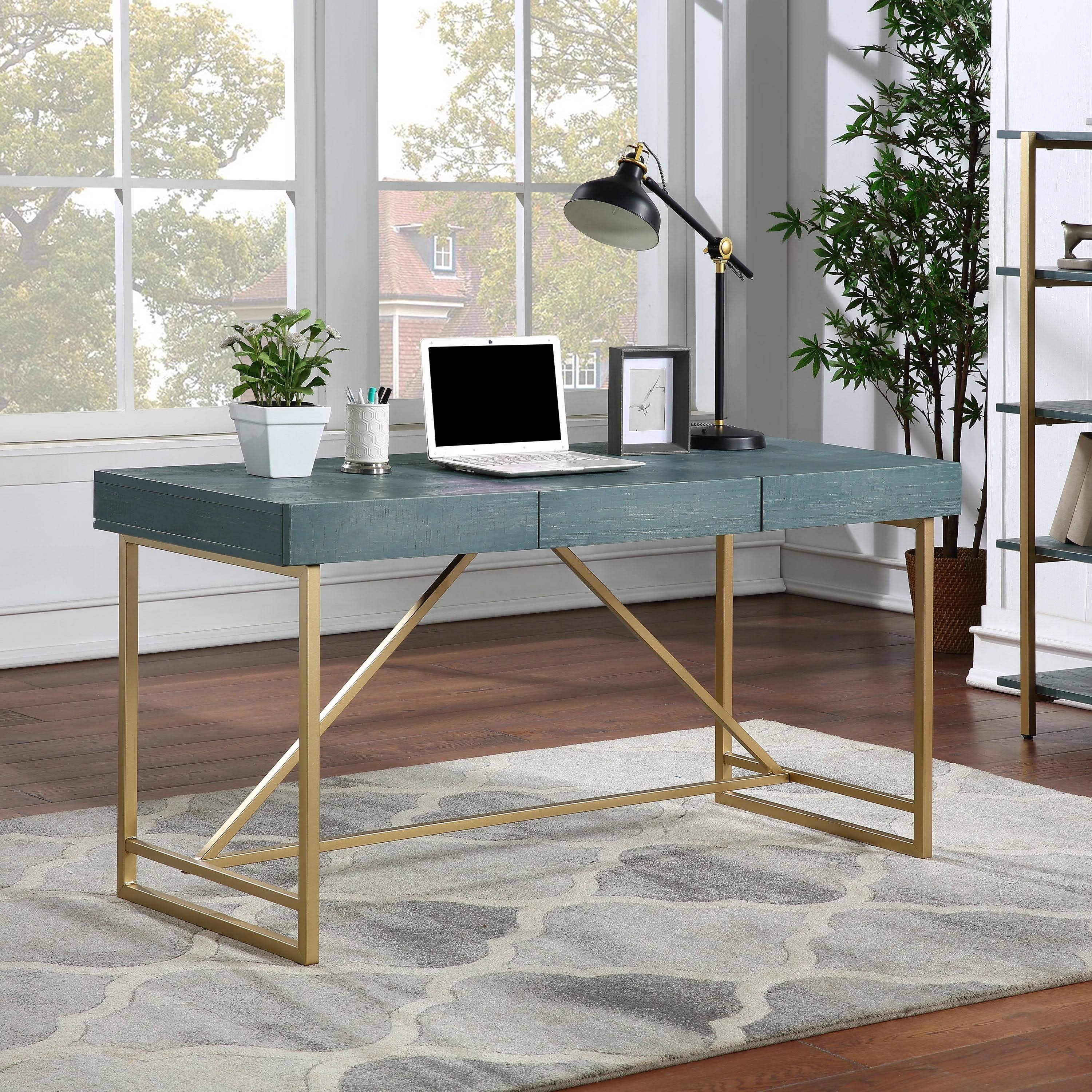 Pink 60-Inch 2-Drawer Desk V22950
