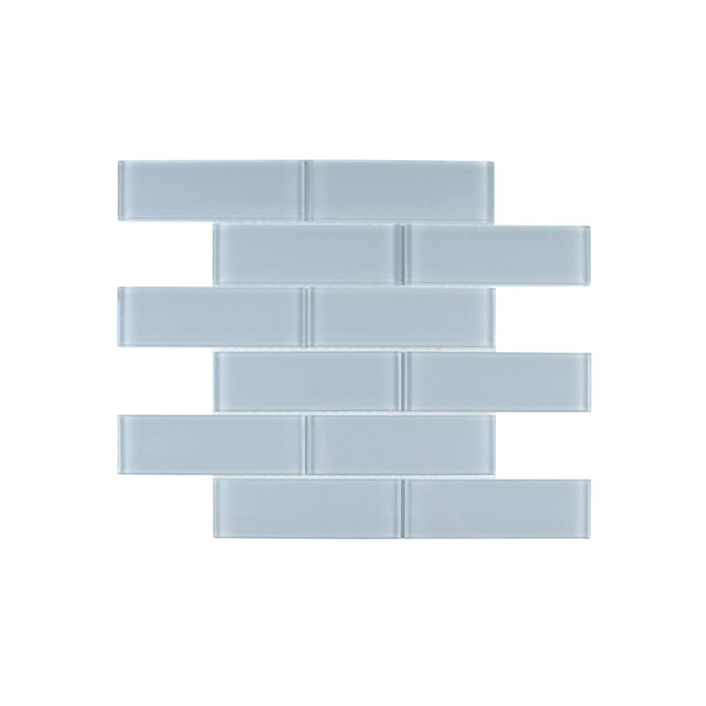 Moonlight Gray Glass Mosaic Subway Tile, 5 Square Feet per Carton Q378