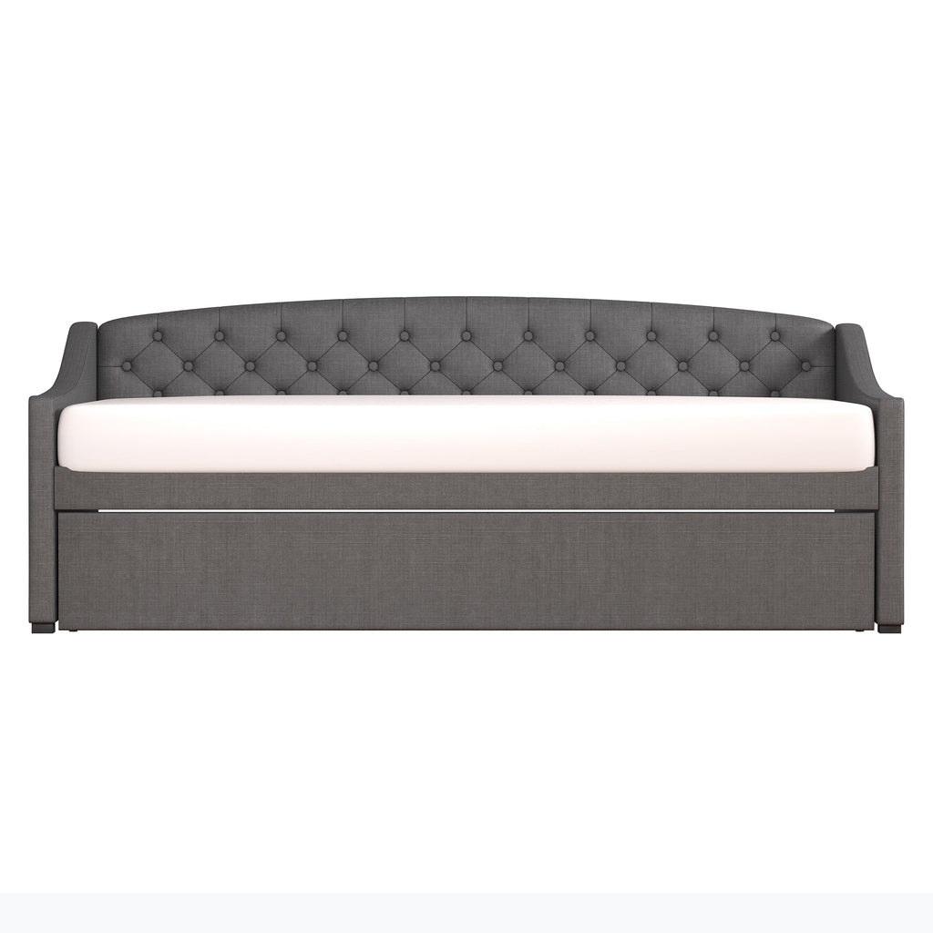 Charcoal Tufted Upholstered Twin Daybed with Trundle Z90589