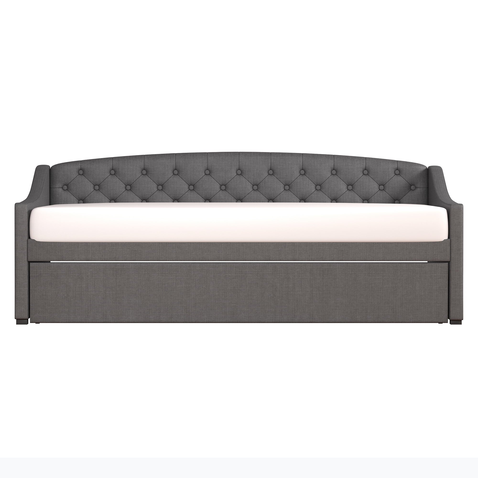 Charcoal Tufted Upholstered Twin Daybed with Trundle Z90589