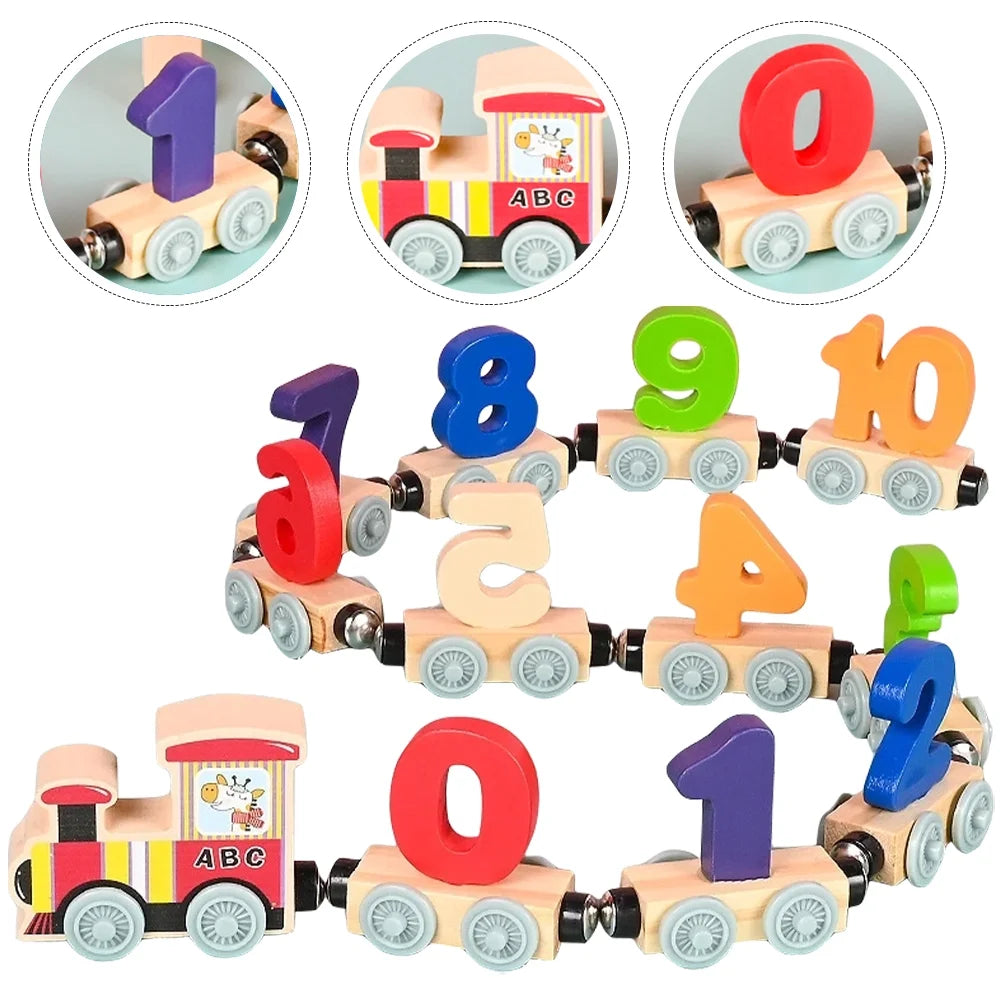 Wood Train Toy Magnetic Learning Toy Q64674