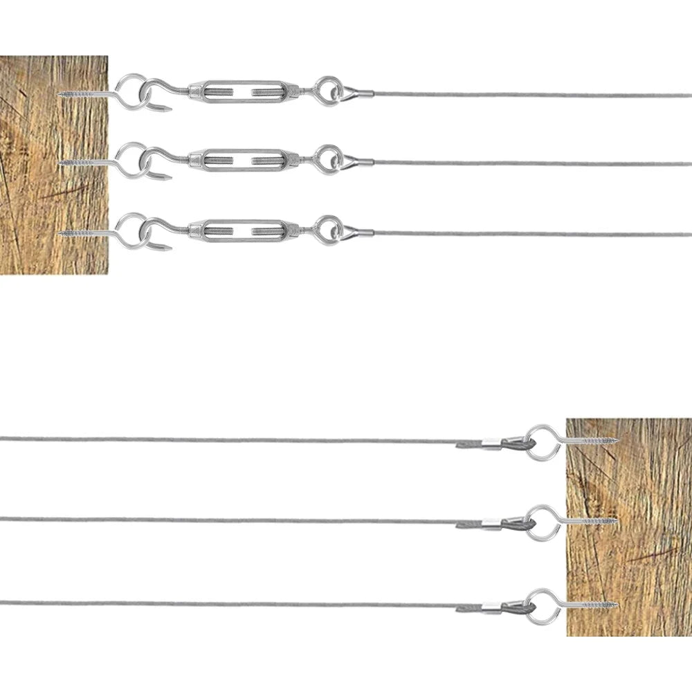 PVC Coated Steel Wire Rope String Light Hanging Cable Railing Kit L750