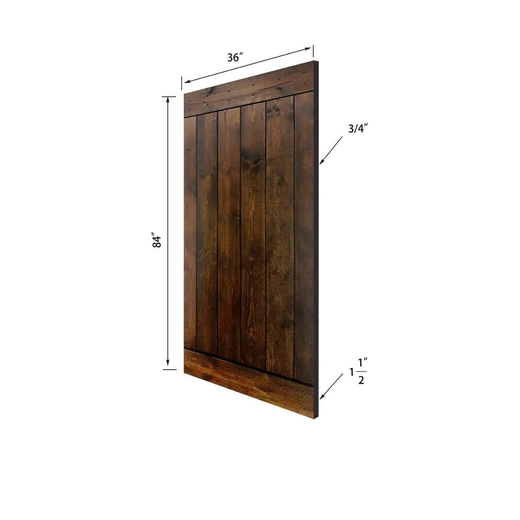 Paneled Wood Painted Barn Door with Installation Hardware Kit S297607