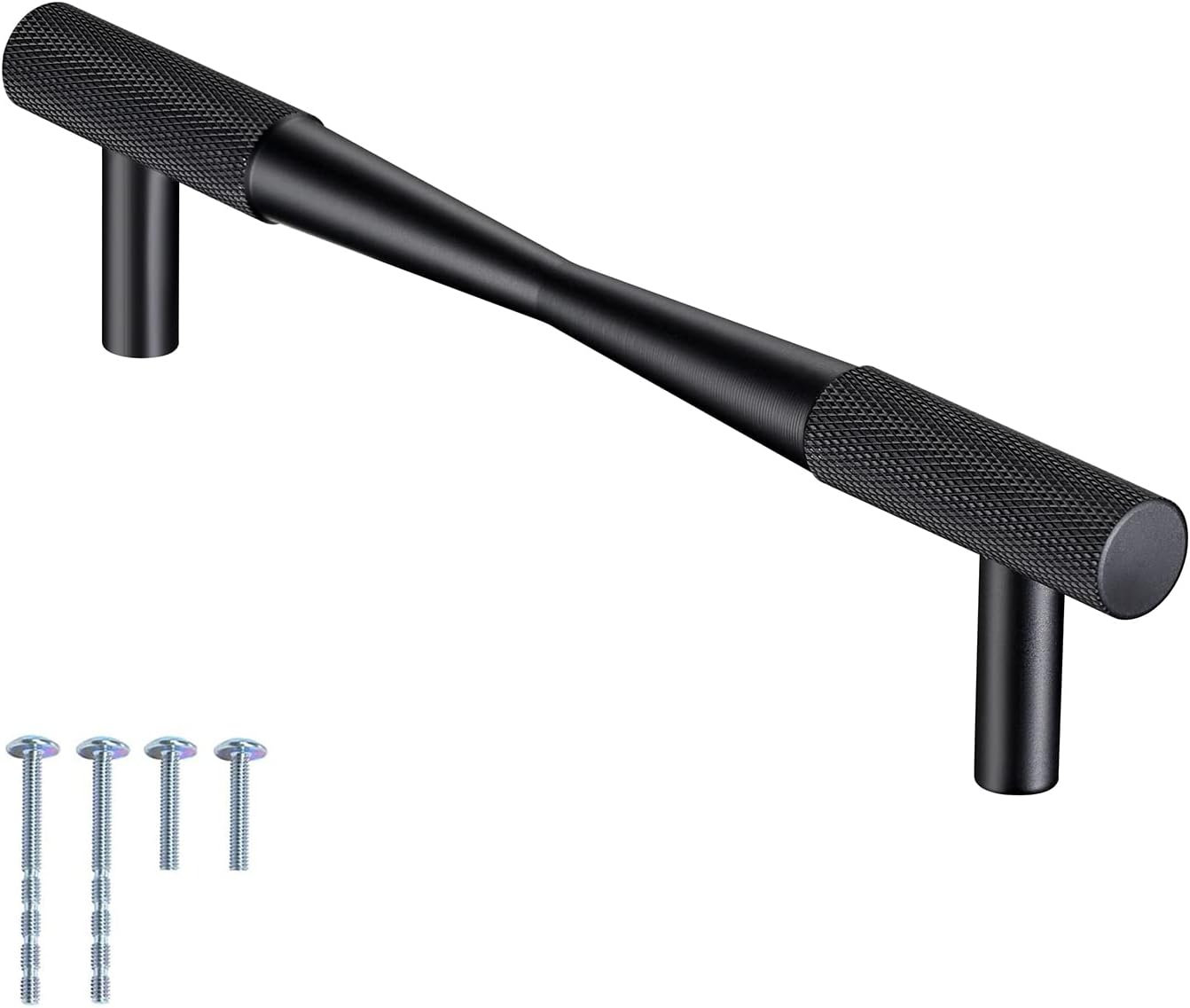 Matte Black 10 Pack 3-3/4 Inch Hole Centers Solid T Bar Cabinet Handles V917