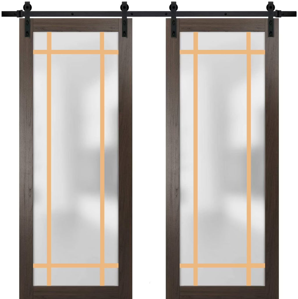 Double Barn Door 36 x 80 inches Solid Panel Interior Doors Y37871