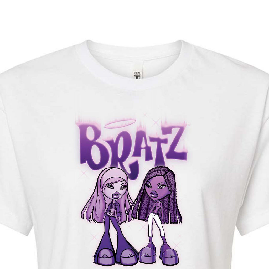 Purple Cropped Cotton Blend T-Shirt A885