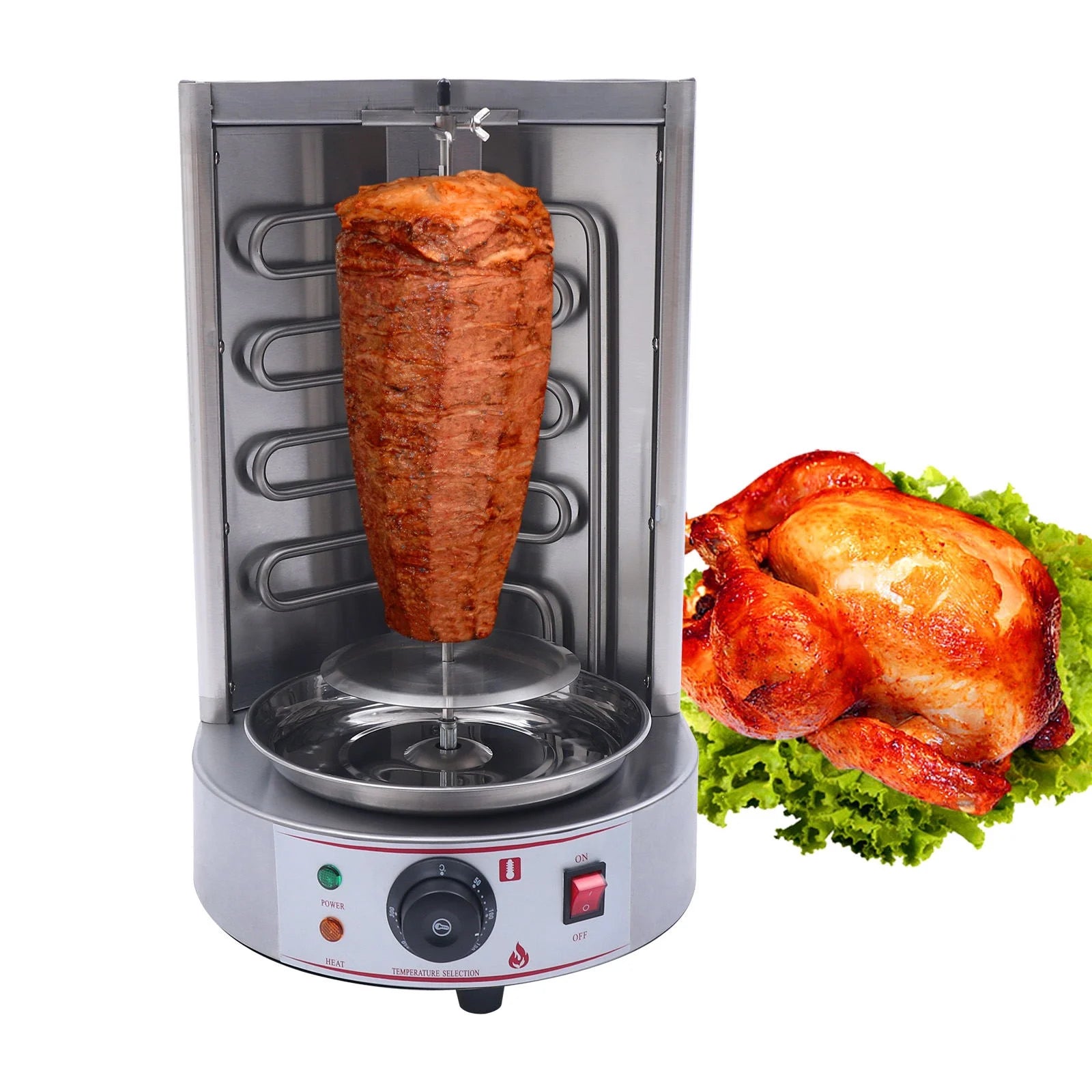 3000W Vertical Shawarma Machine with 2 Heating Pipes S17853