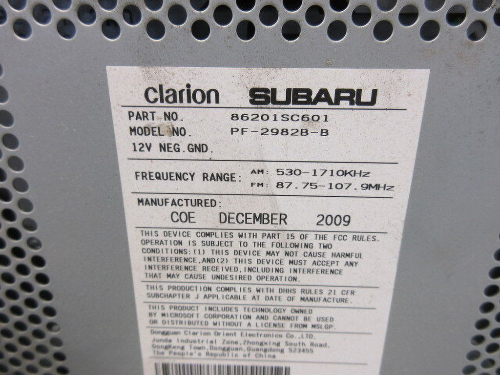 2009-2013 Subaru Forester AM FM CD Mp3 Radio Receiver G4045